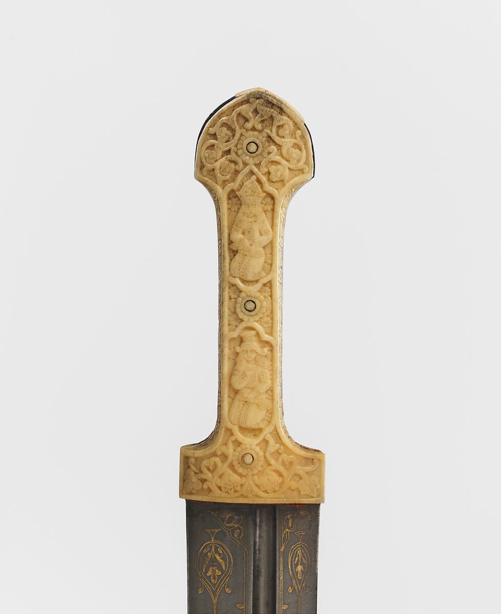 Dagger, Steel, brass, ivory, Circassian