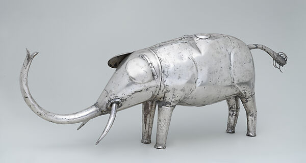 Elephant figure, Hountondji guild artists, Silver-copper alloy, Fon