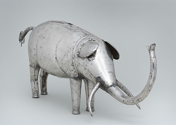 Elephant figure, Hountondji guild artists, Silver-copper alloy, Fon