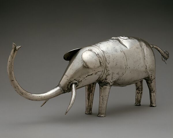 Elephant figure, Hountondji guild artists, Silver-copper alloy, Fon