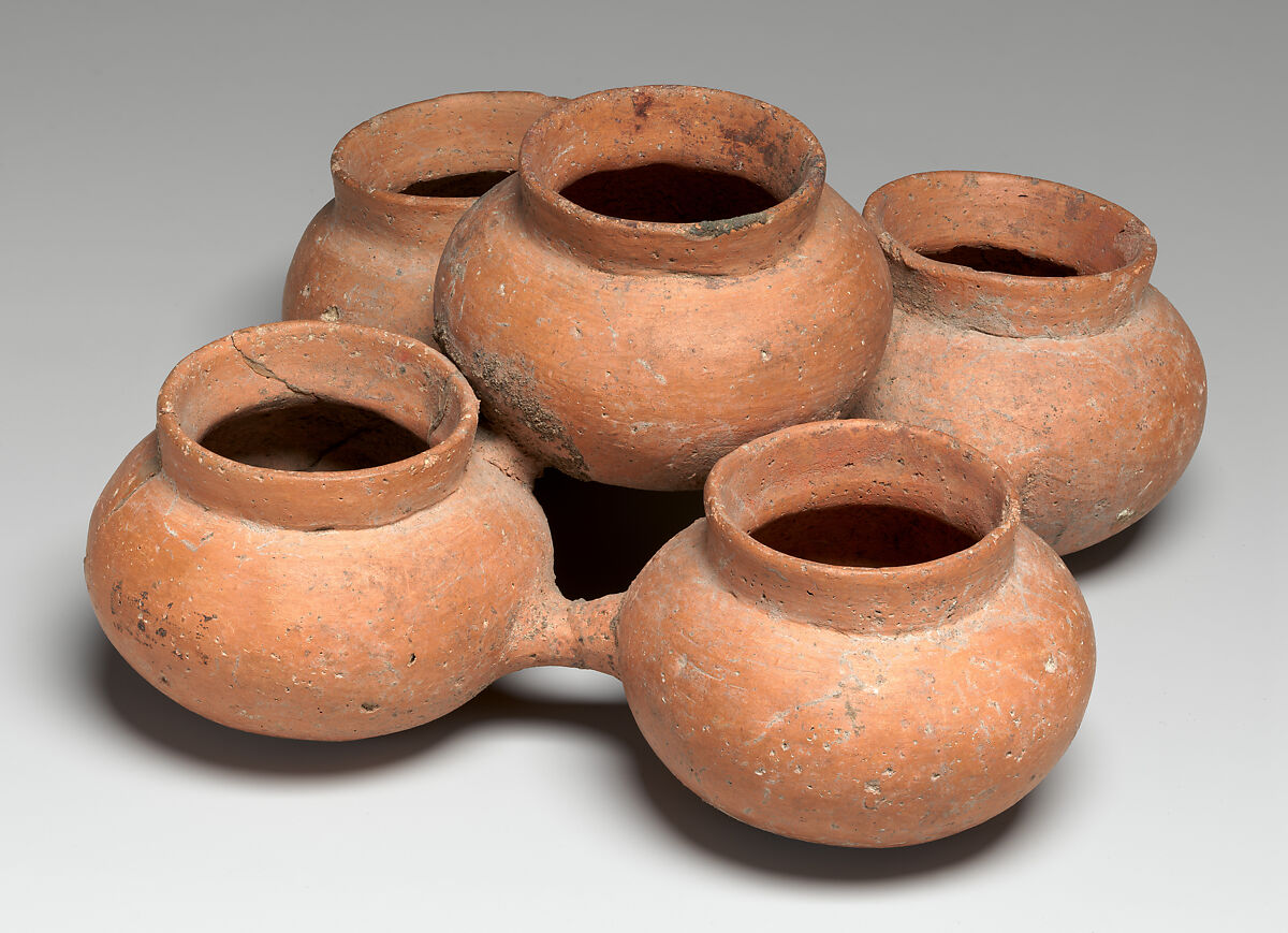 Grouped pigment jars, Teotihuacan artist(s), Ceramic, pigment, Teotihuacan