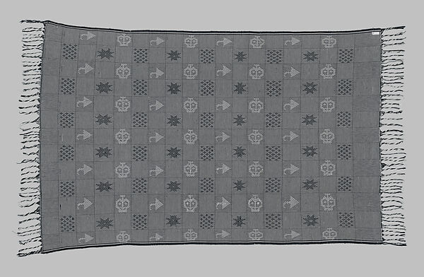Wrapper, Women&#39;s weaving cooperative in Akwete (Nigerian), Cotton, Lurex, dye, Igbo peoples 
