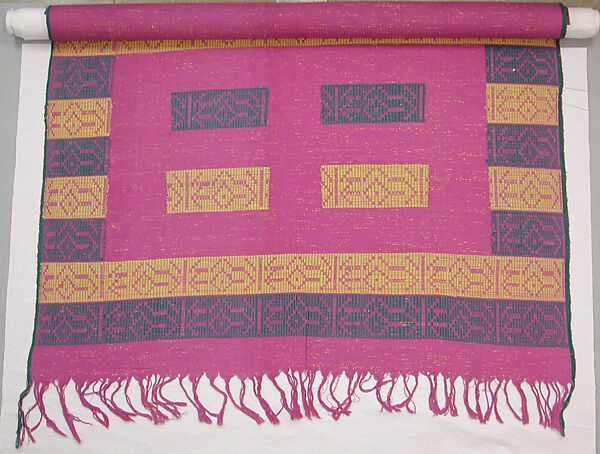 Wrapper, Workshop of Akwete Women&#39;s Weaving Cooperative (Nigerian), Cotton, Lurex, Igbo peoples 