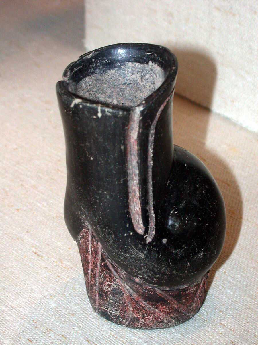 Duck head vessel, Olmec artist(s), Ceramic, cinnabar, Olmec