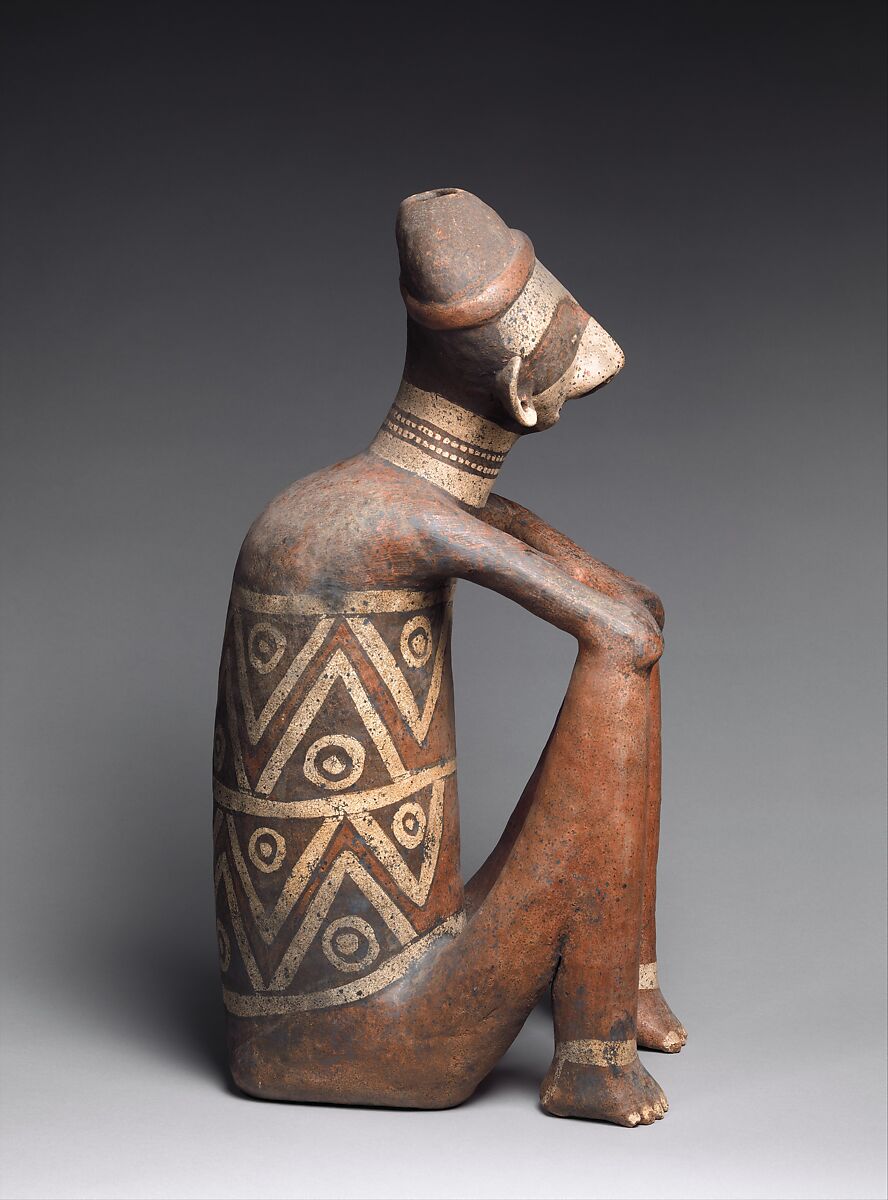 Seated Male Figure, Ceramic, Nayarit (Chinesco)