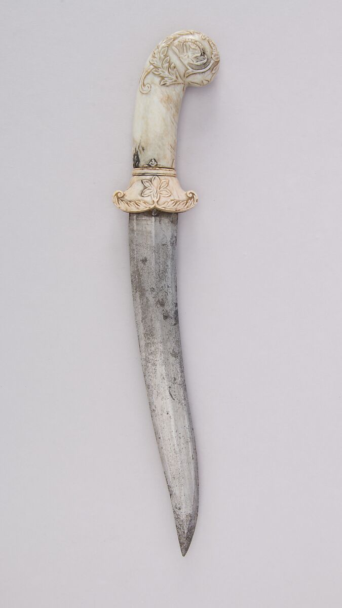 Dagger (Khanjar), Steel, jade, stone, Indian, Mughal