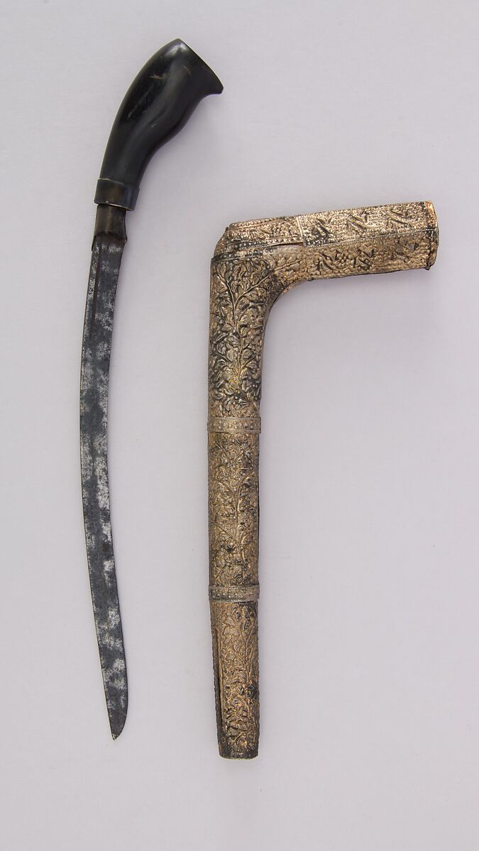 Knife (Bade-bade) with Sheath, Metal, Minangkabau