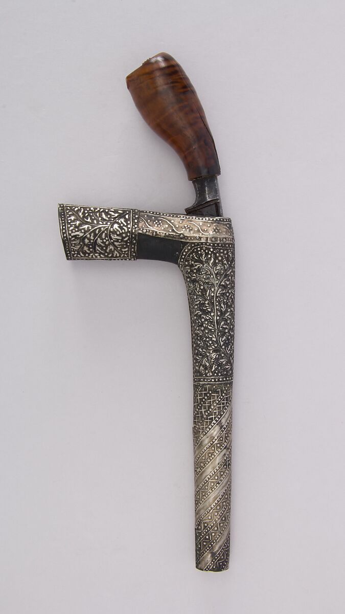 Knife (Bade-bade) with Sheath, Silver, Minangkabau