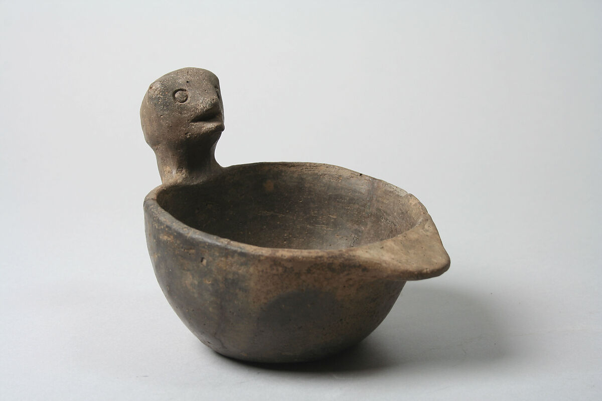 Bowl, Head on Rim, Ceramic, Mississippian 
