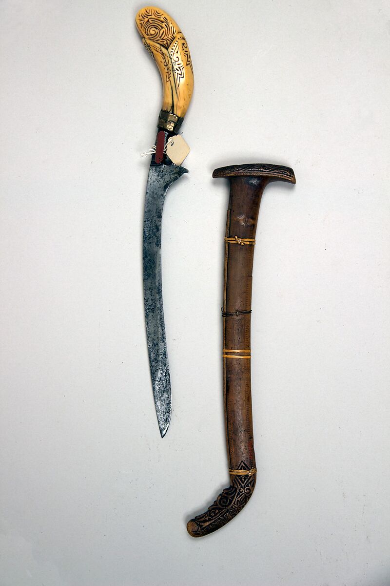 Dagger (Bade-bade) with Sheath, Wood, bone, steel, Sumatran, possibly Acheen 