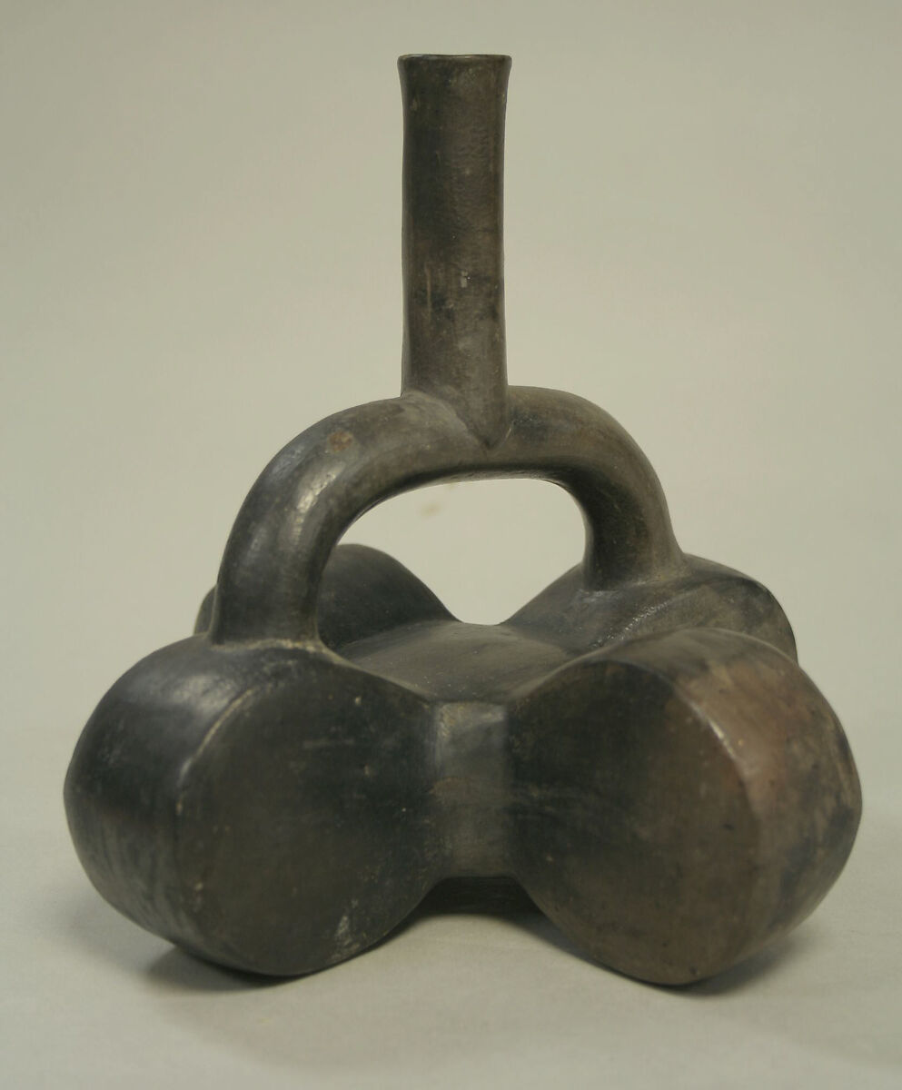 Compartmented Stirrup Spout Jar, Ceramic, Chimú 