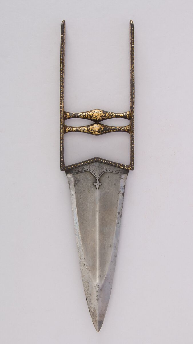 Dagger (Katar), Steel, gold, Indian, Mughal 