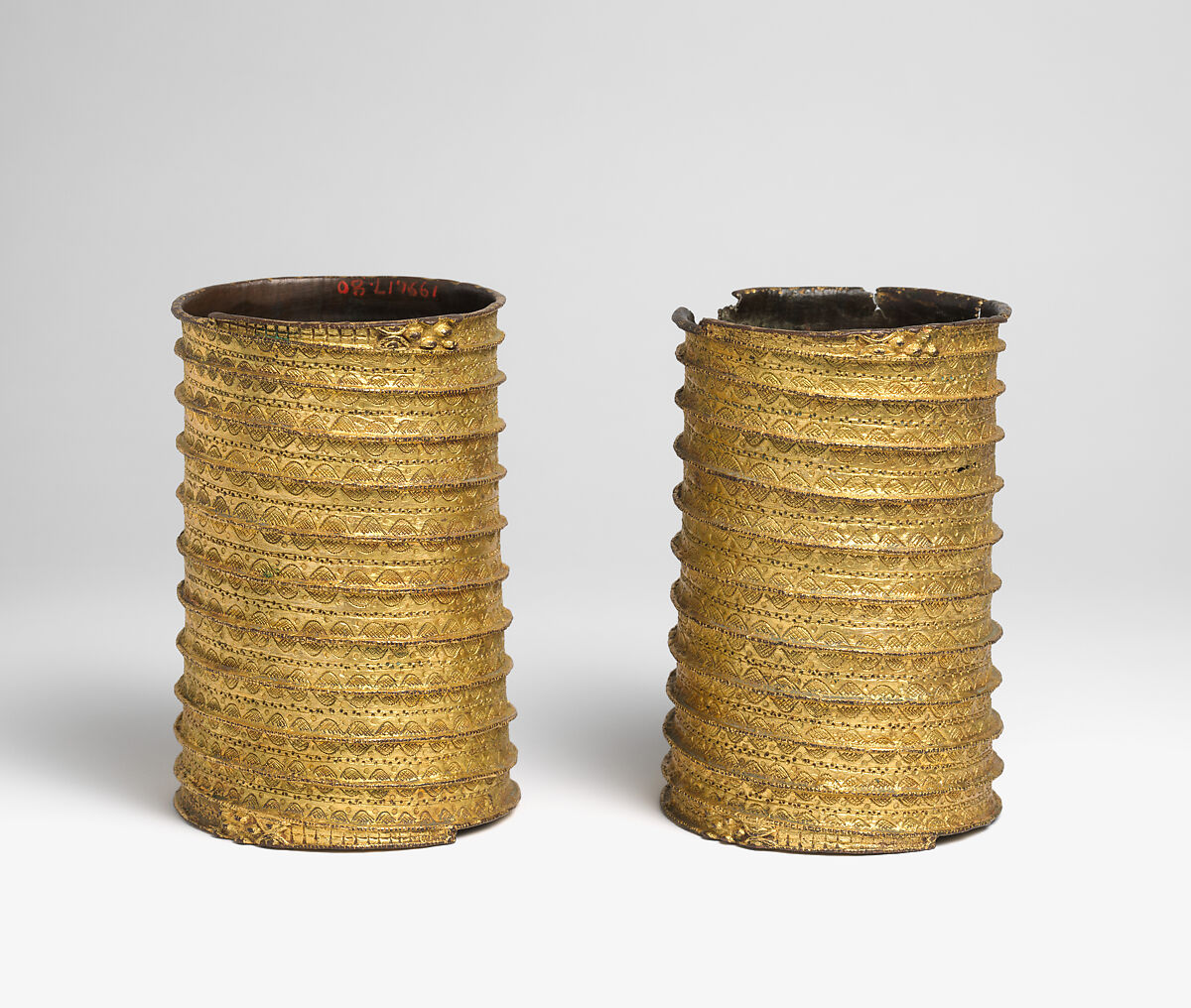 Bracelet: Crocodile Heads, Brass, gilt, Edo peoples