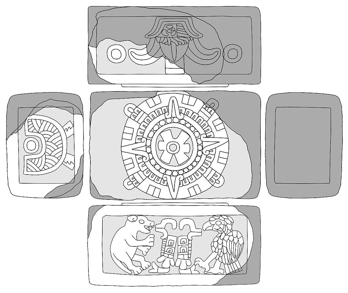 Altar to the Sun Warrior, Mexico Nahua artist(s), Stone, Nahua