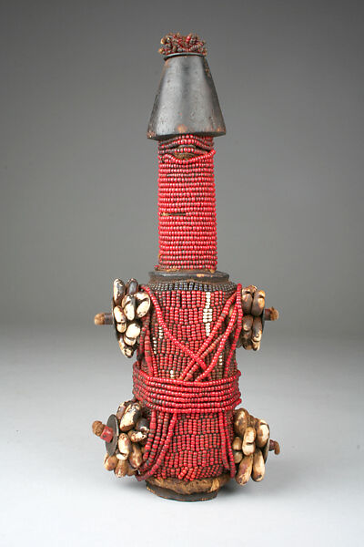 Fertility Figure (Ham Pilu), Wood, seed beads, shell, cotton, metal, Kirdi, Fali group 