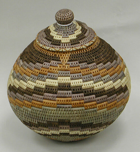 Lidded Basket, Reuben Ndwandwe (South African, KwaZulu-Natal 1943–2007 KwaZulu-Natal), Ilala palm 