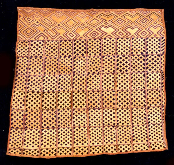 Prestige Panel, Raffia palm fiber, pigment, Kuba peoples 