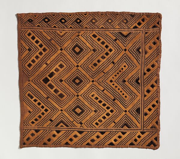 Prestige Panel, Raffia palm fiber, pigment, Kuba peoples 