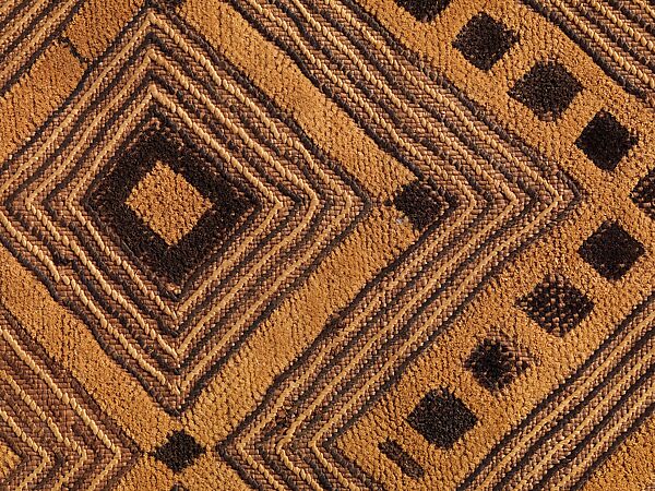 Prestige Panel, Raffia palm fiber, pigment, Kuba peoples