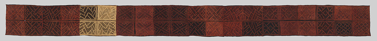 Man's Ceremonial Wrapper, Raffia palm fiber, pigment, Kuba peoples 