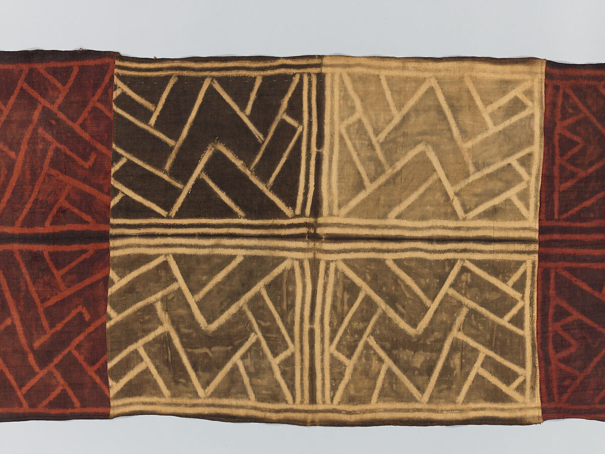 Man's Ceremonial Wrapper, Raffia palm fiber, pigment, Kuba peoples