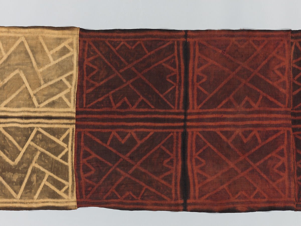 Man's Ceremonial Wrapper, Raffia palm fiber, pigment, Kuba peoples