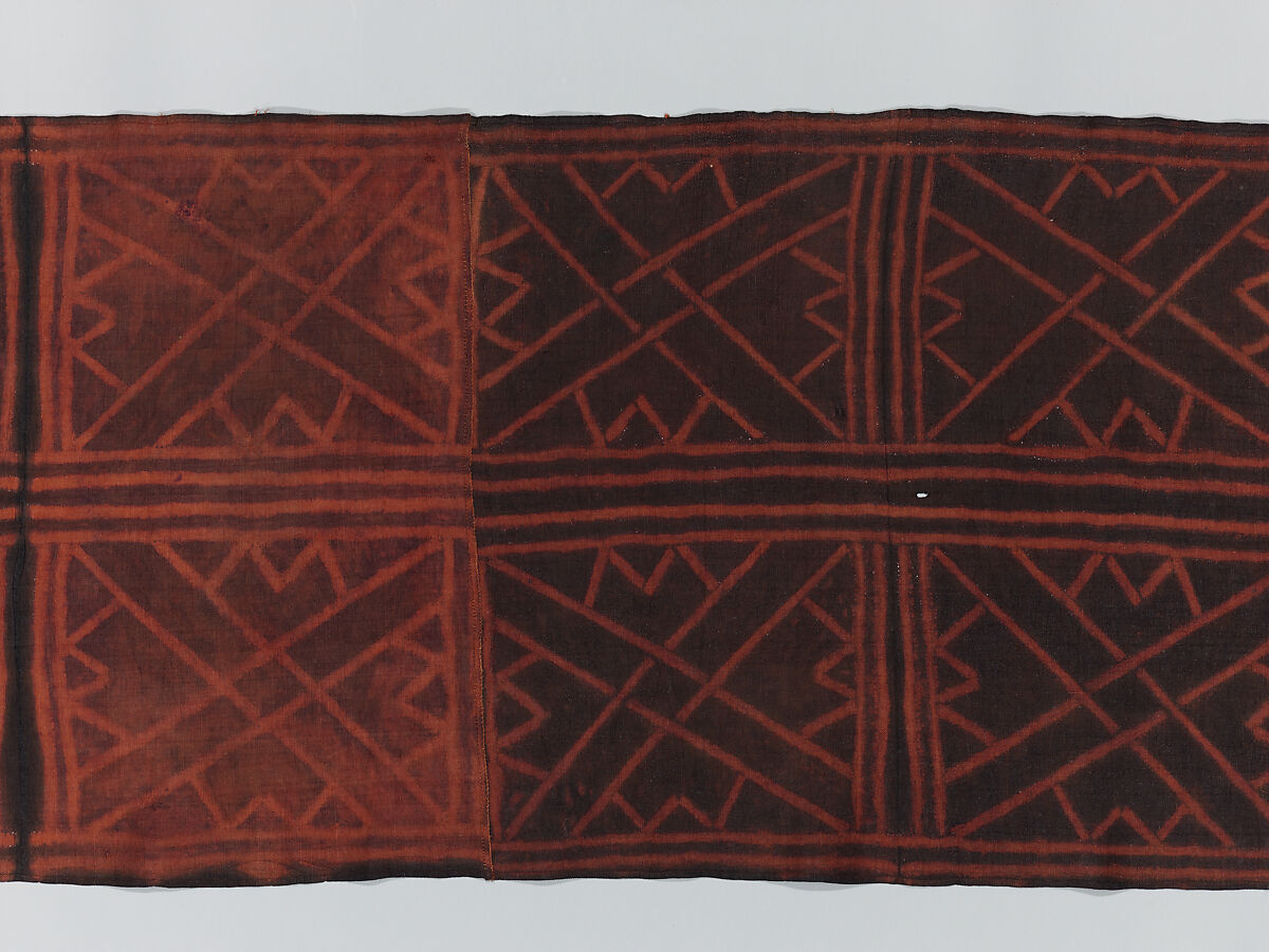 Man's Ceremonial Wrapper, Raffia palm fiber, pigment, Kuba peoples