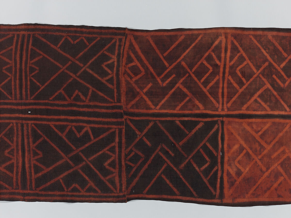 Man's Ceremonial Wrapper, Raffia palm fiber, pigment, Kuba peoples