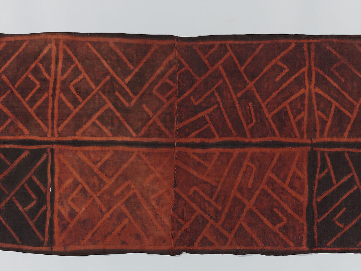 Man's Ceremonial Wrapper, Raffia palm fiber, pigment, Kuba peoples