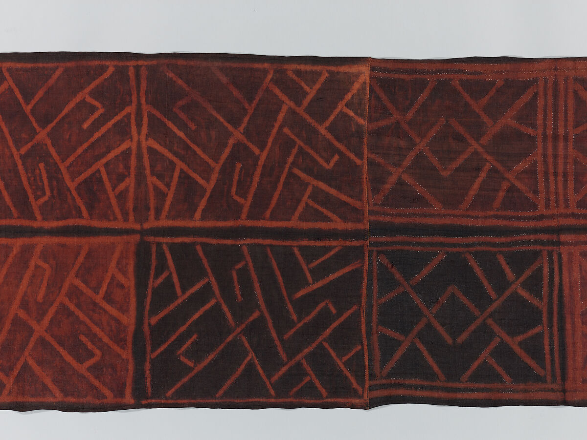 Man's Ceremonial Wrapper, Raffia palm fiber, pigment, Kuba peoples
