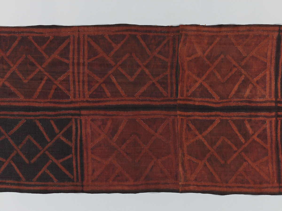 Man's Ceremonial Wrapper, Raffia palm fiber, pigment, Kuba peoples