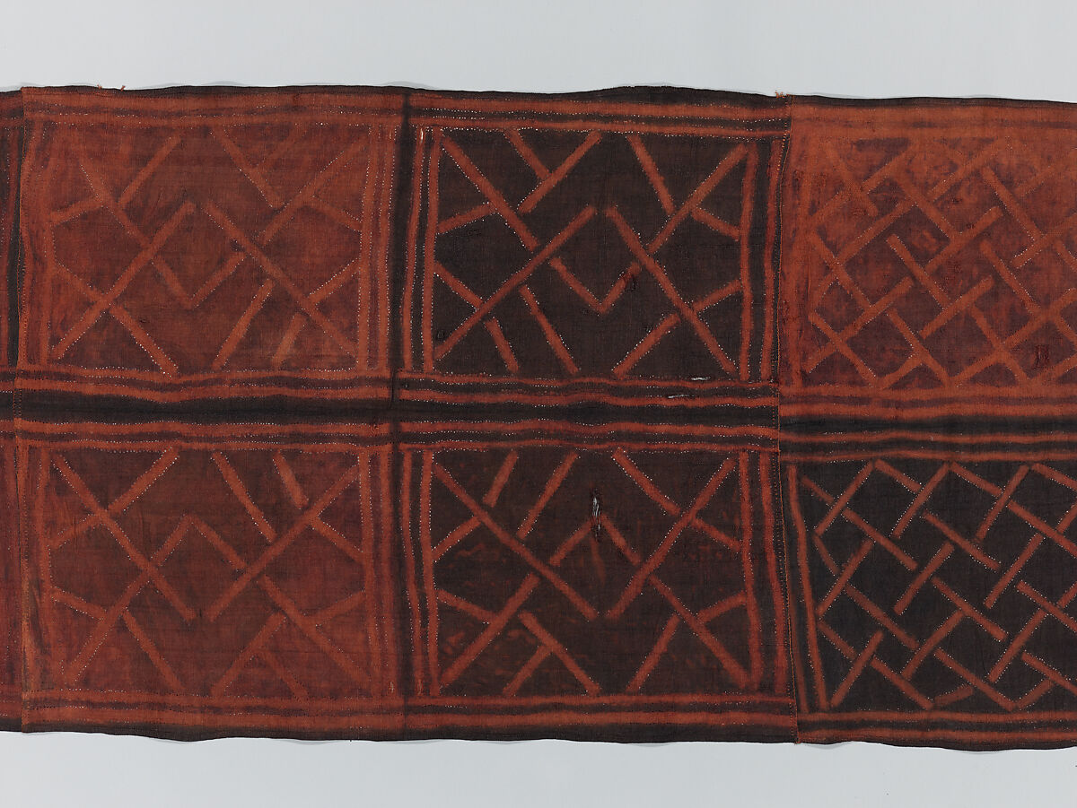 Man's Ceremonial Wrapper, Raffia palm fiber, pigment, Kuba peoples