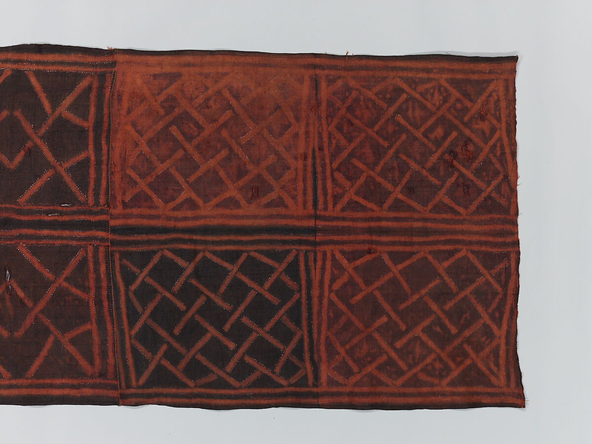 Man's Ceremonial Wrapper, Raffia palm fiber, pigment, Kuba peoples