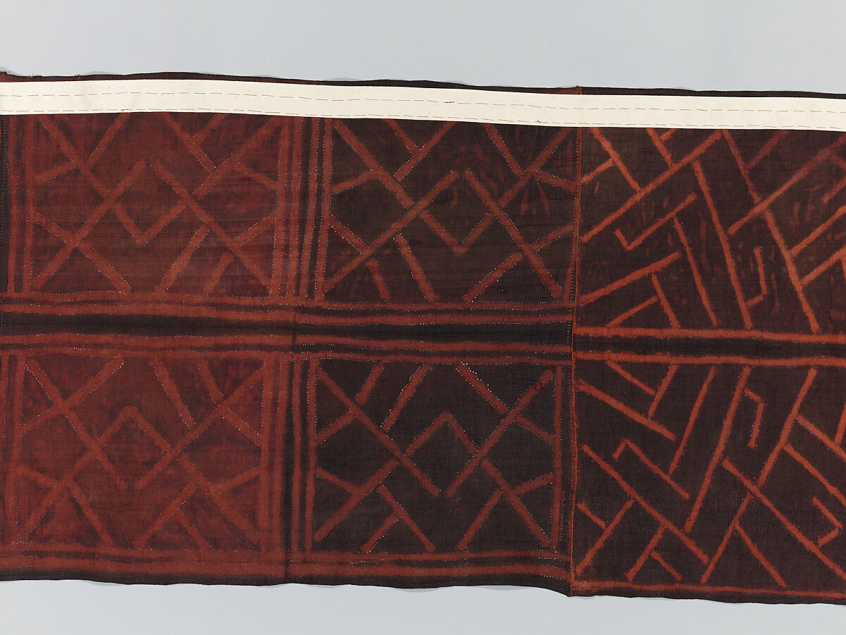Man's Ceremonial Wrapper, Raffia palm fiber, pigment, Kuba peoples