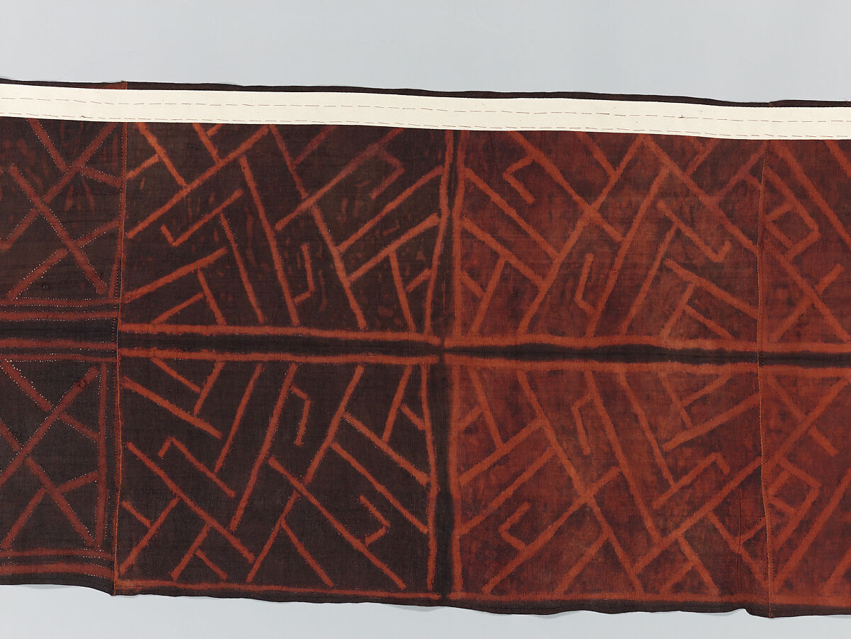 Man's Ceremonial Wrapper, Raffia palm fiber, pigment, Kuba peoples