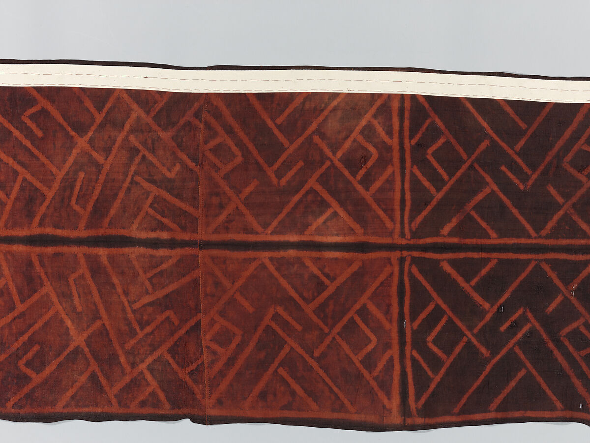 Man's Ceremonial Wrapper, Raffia palm fiber, pigment, Kuba peoples