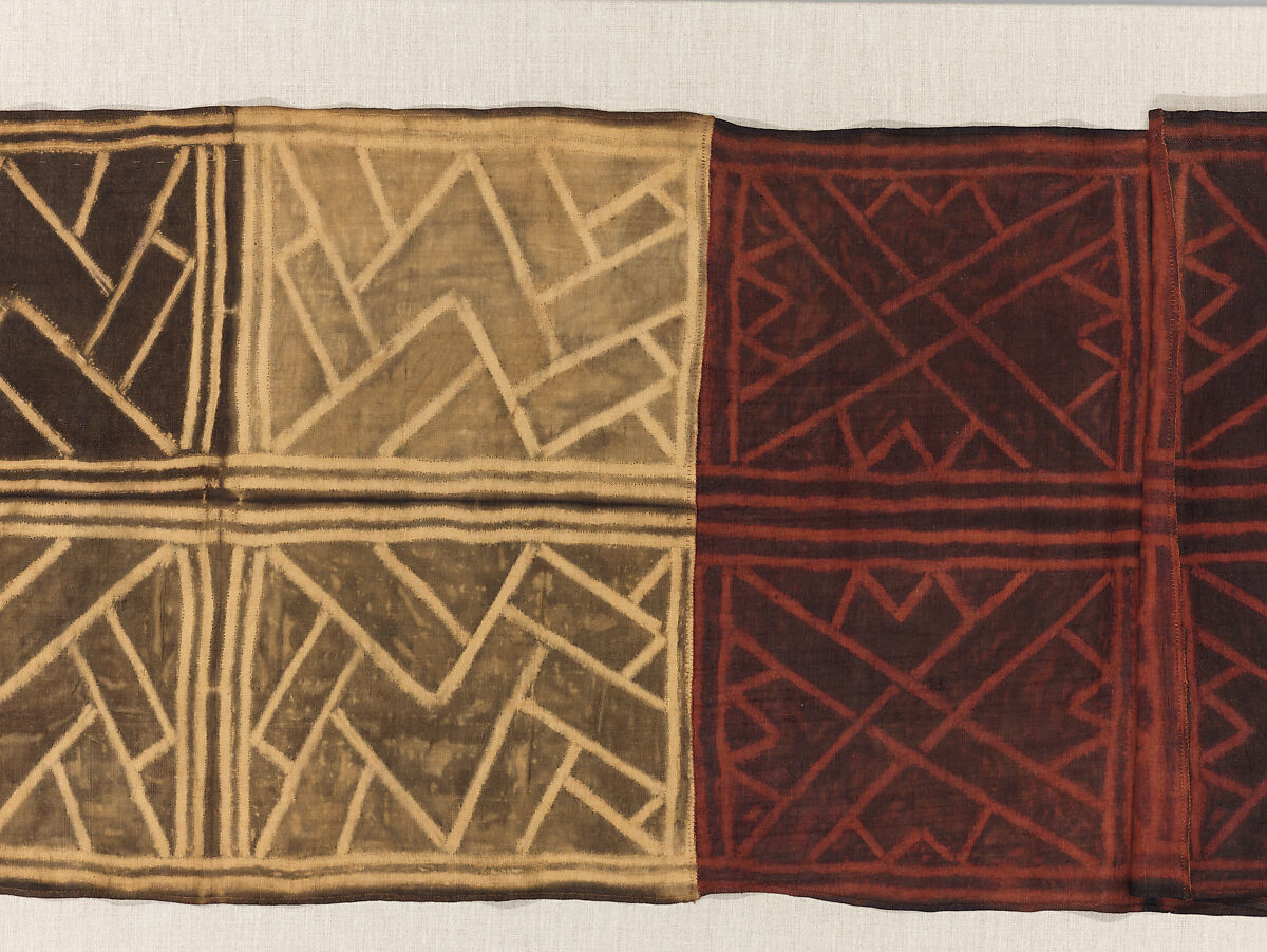Man's Ceremonial Wrapper, Raffia palm fiber, pigment, Kuba peoples