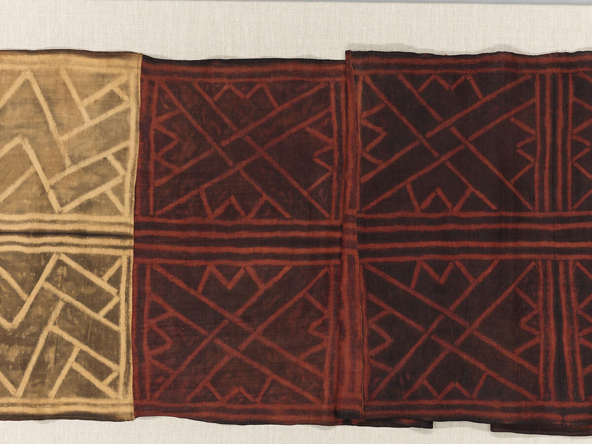 Man's Ceremonial Wrapper, Raffia palm fiber, pigment, Kuba peoples