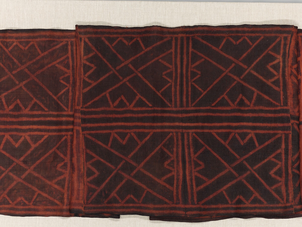 Man's Ceremonial Wrapper, Raffia palm fiber, pigment, Kuba peoples