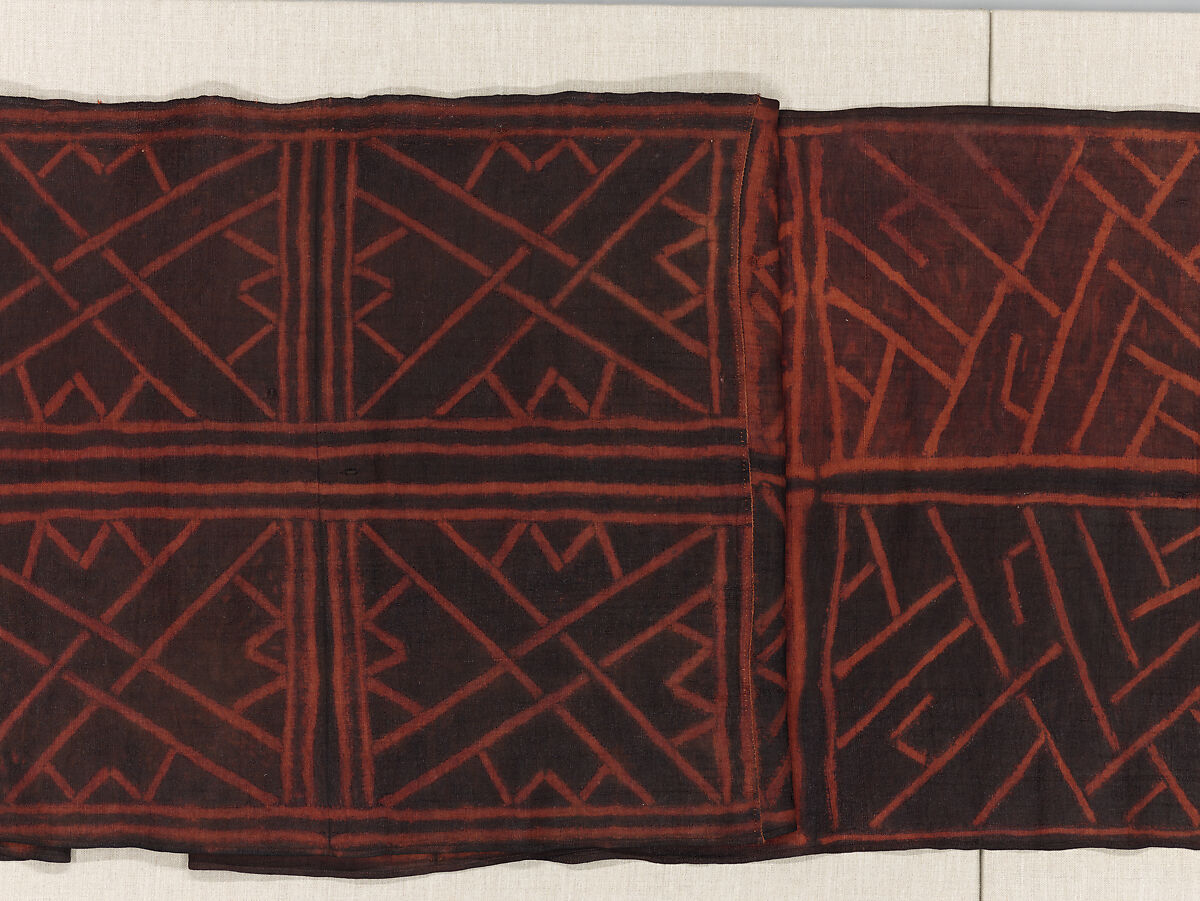 Man's Ceremonial Wrapper, Raffia palm fiber, pigment, Kuba peoples