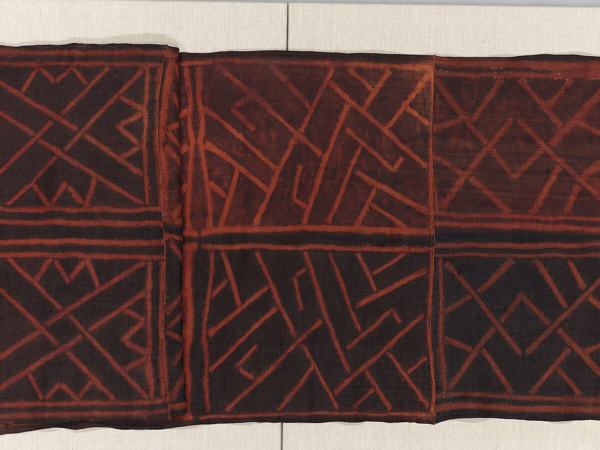 Man's Ceremonial Wrapper, Raffia palm fiber, pigment, Kuba peoples
