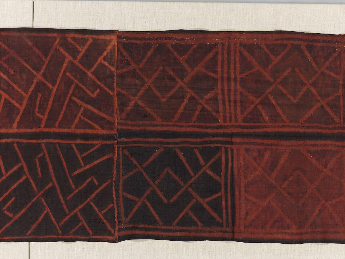 Man's Ceremonial Wrapper, Raffia palm fiber, pigment, Kuba peoples