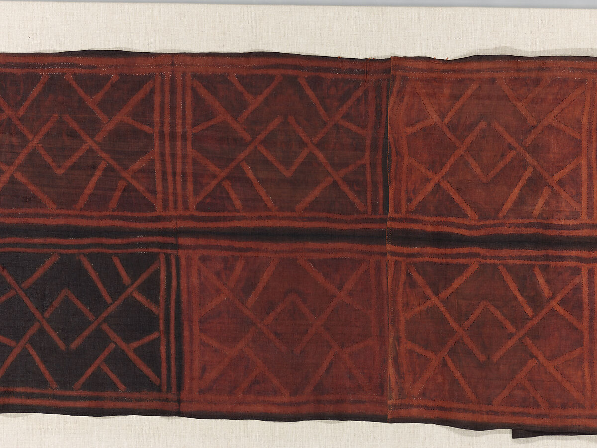 Man's Ceremonial Wrapper, Raffia palm fiber, pigment, Kuba peoples