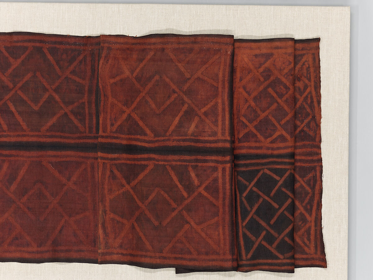 Man's Ceremonial Wrapper, Raffia palm fiber, pigment, Kuba peoples