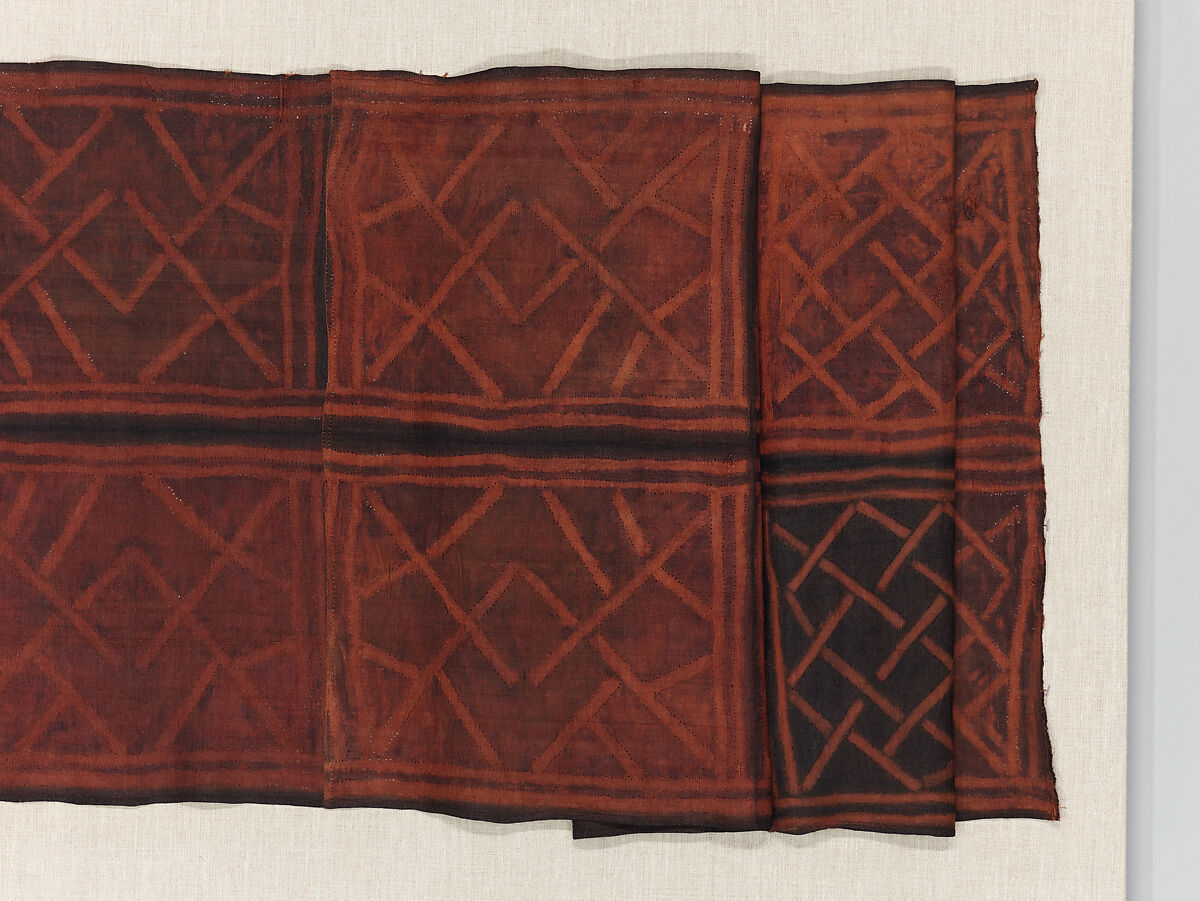 Man's Ceremonial Wrapper, Raffia palm fiber, pigment, Kuba peoples