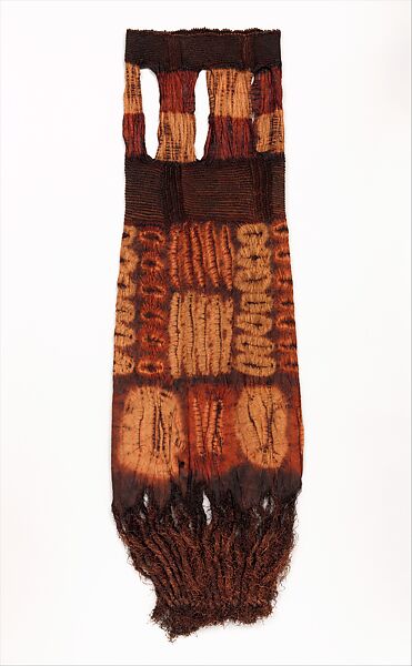 Woman's Prestige Garment, Raffia palm fiber, natural dye, Dida peoples 
