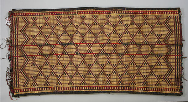 Tent Mat (Assaber or Chetek), Reed, leather, Tuareg peoples 
