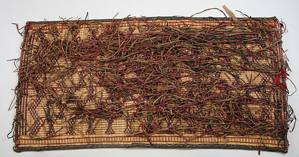 Éseber or Chetek (tent mat), Tuareg artist, Reed, leather, Tuareg peoples