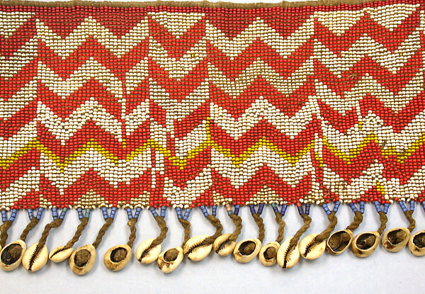 Cache-Sexe, Glass beads, cotton yarn, cowrie shells, metal (?), Kirdi, Fali group