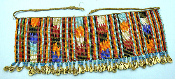 Cache-Sexe, Glass beads, cotton yarn, cowrie shells, metal (?), Kirdi, Fali group 